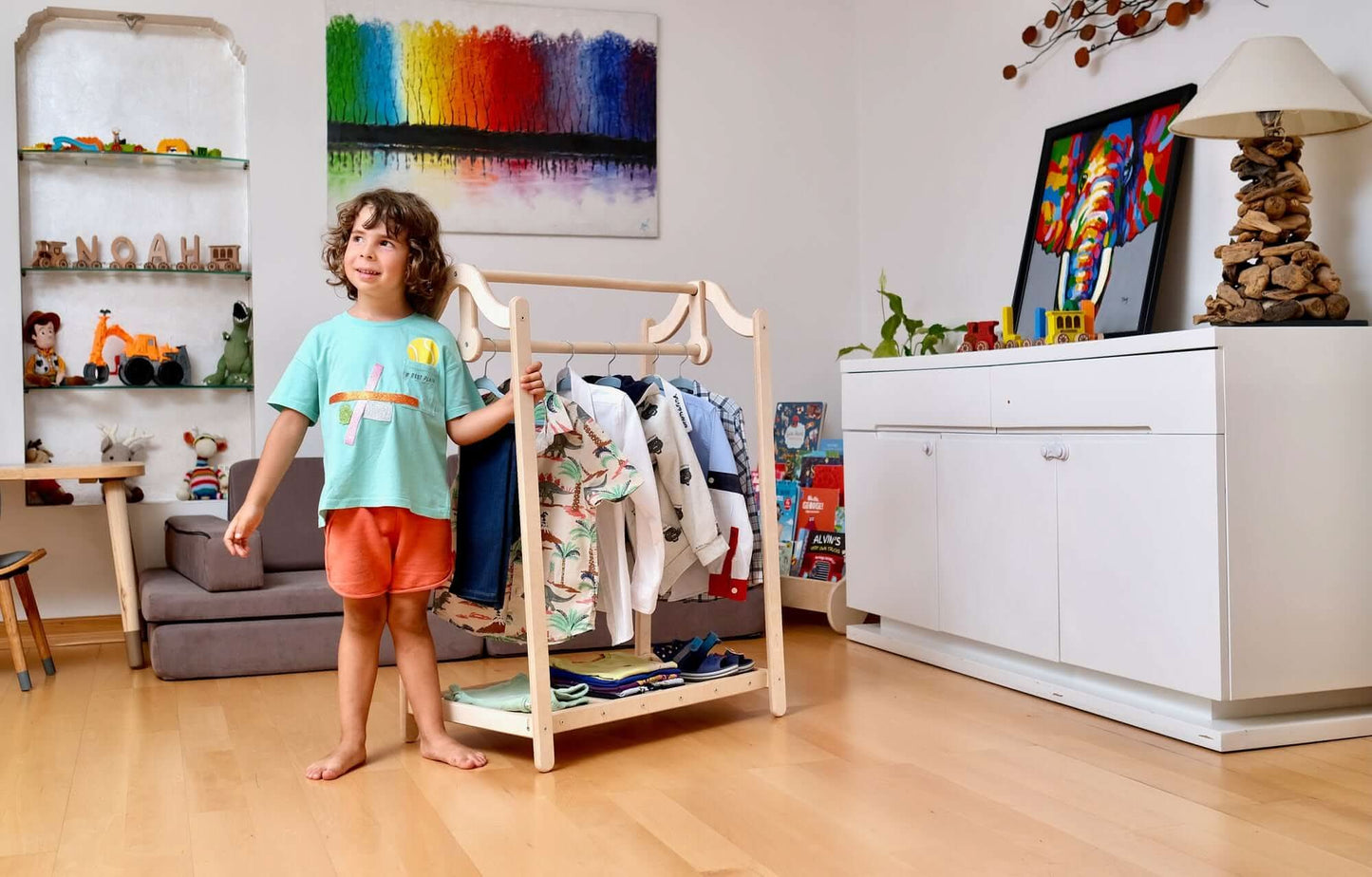 Montessori Wooden Wardrobe Set
