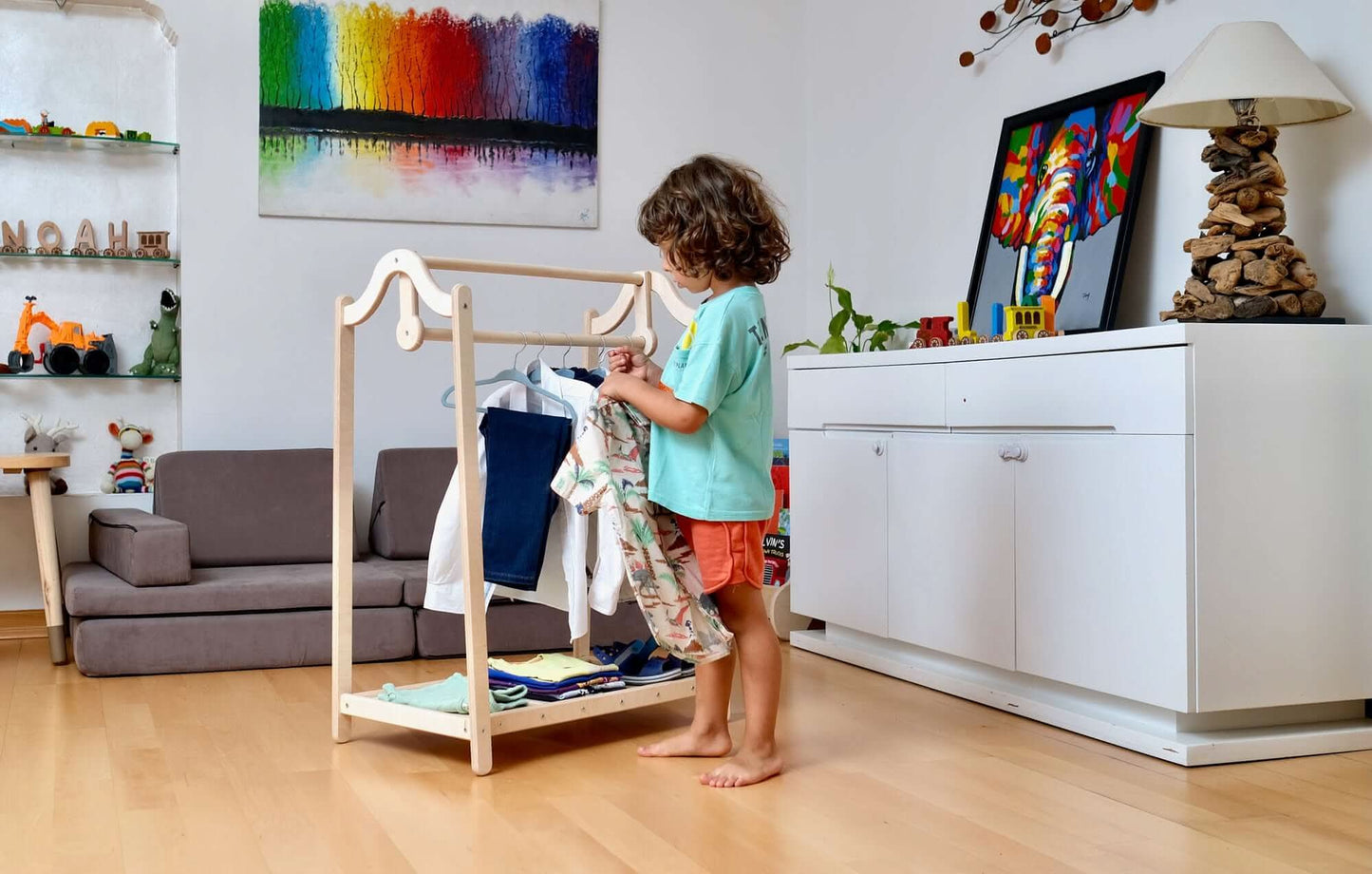 Montessori Wooden Wardrobe Set