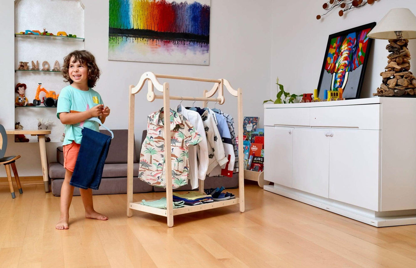 Montessori Wooden Wardrobe Set