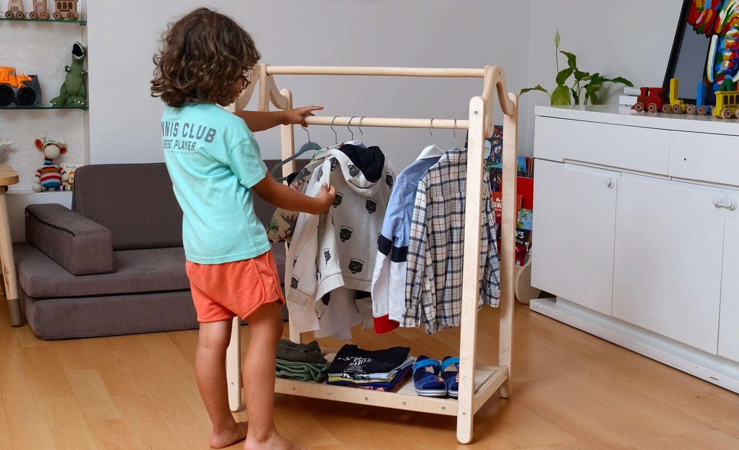 Montessori Wooden Wardrobe Set